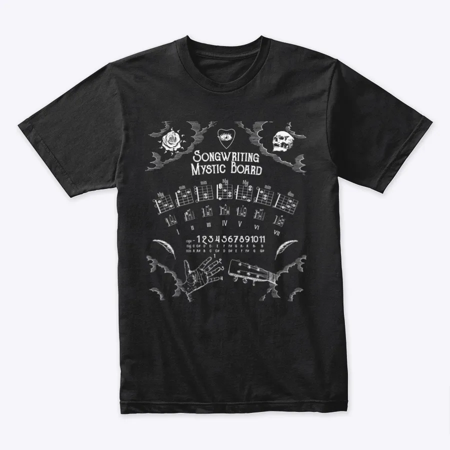 Ouija Guitar Songwriting Board - Names t-shirt