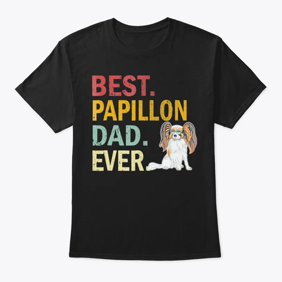 "Best Papillon Dad Ever Tshirt Funny Do t-shirt"