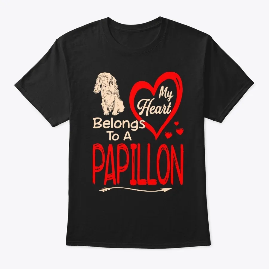 "Heart Belongs Papillon Valentine t-shirt"